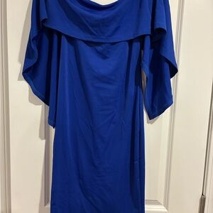 Elegant Blue Off-Shoulder Dress